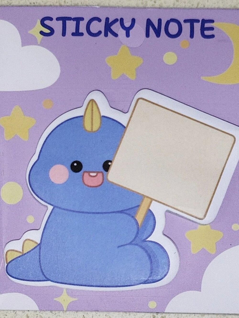 Blue Baby Dinosaur sticky note memo pad set